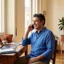 Volto di un gestore che usa Doorling al computer